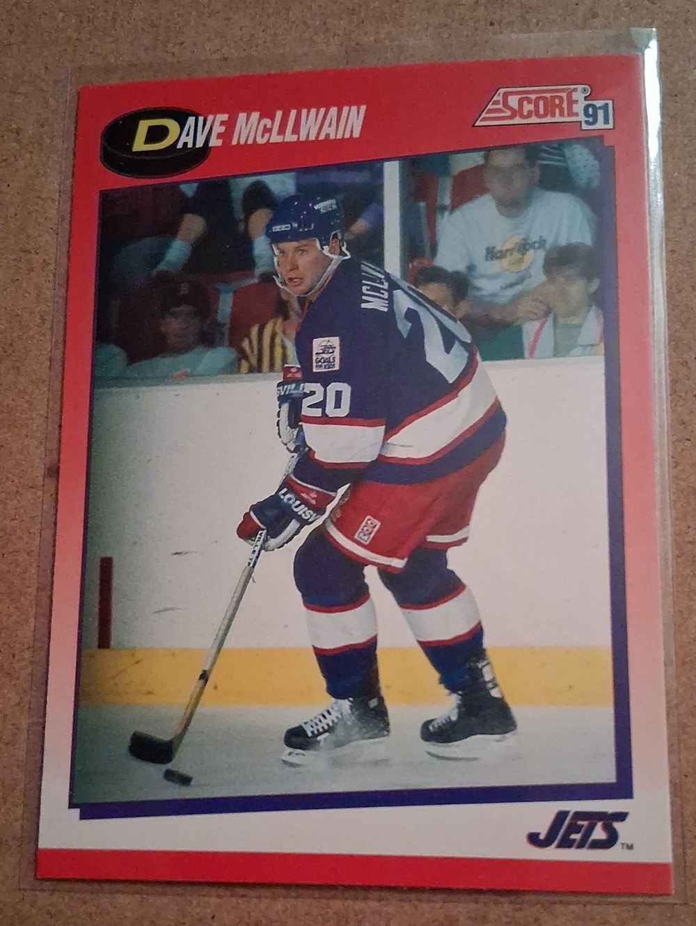 1991 Score Dave McIlwain Hockey Card - Jets - Red & Navy